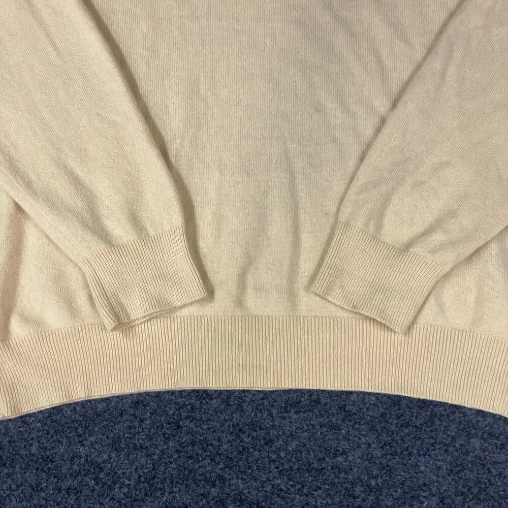 Vintage Lands’ End 100% Cashmere Sweater Men’s XL Yellow V Neck Pullover